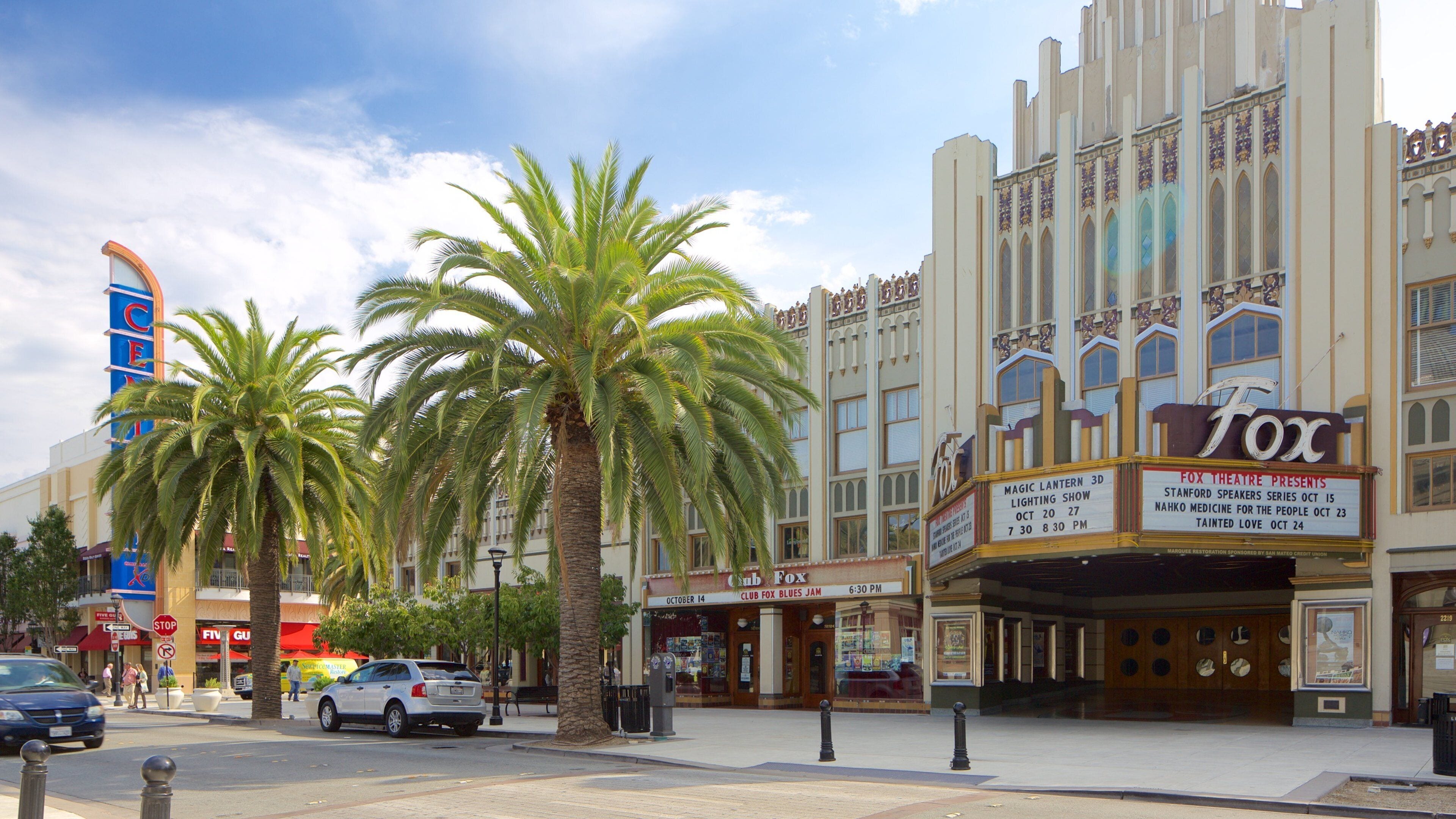 Redwood City showing signage and street scenes