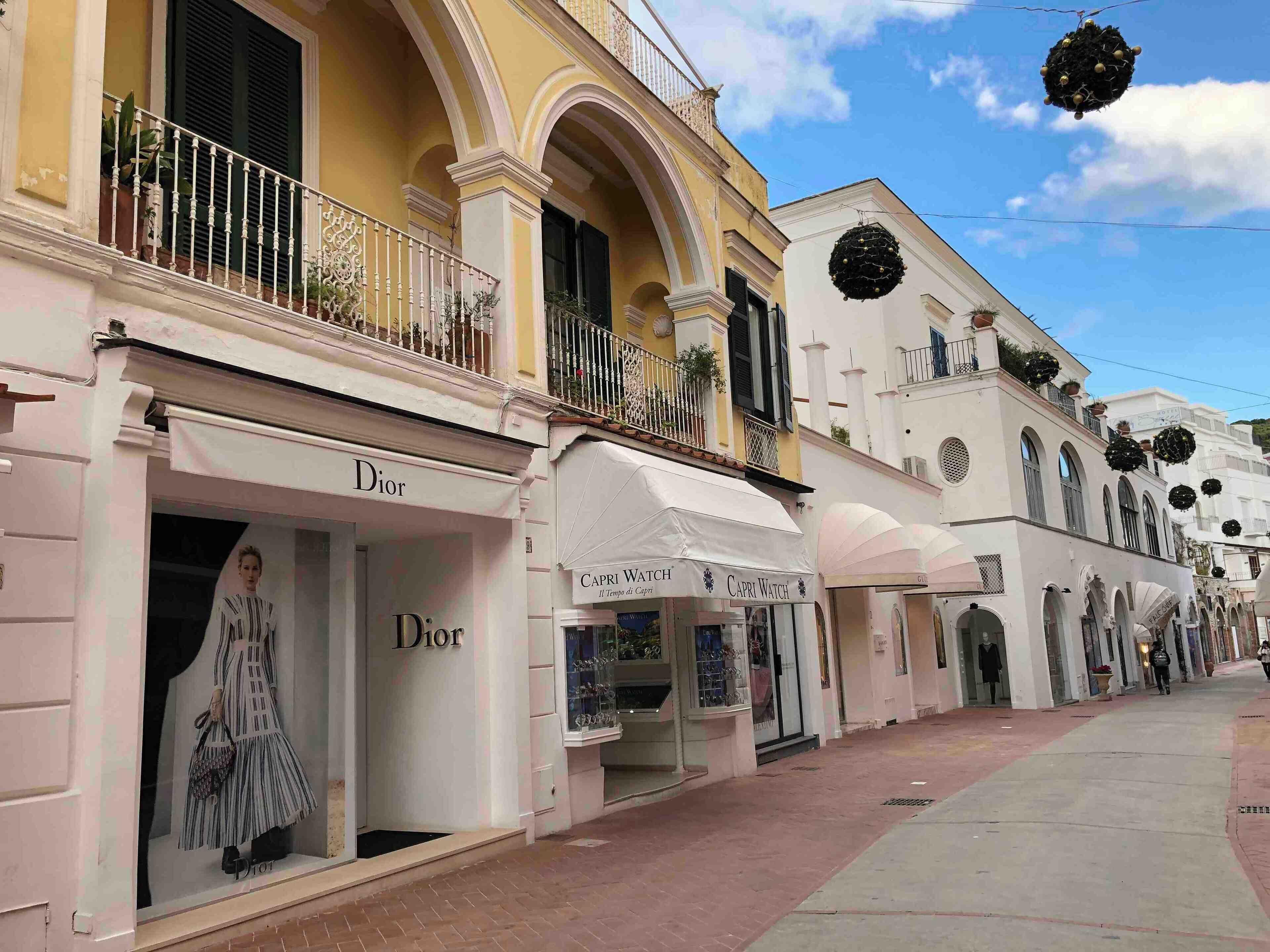Via Camerelle, high-end fashion street in Capri