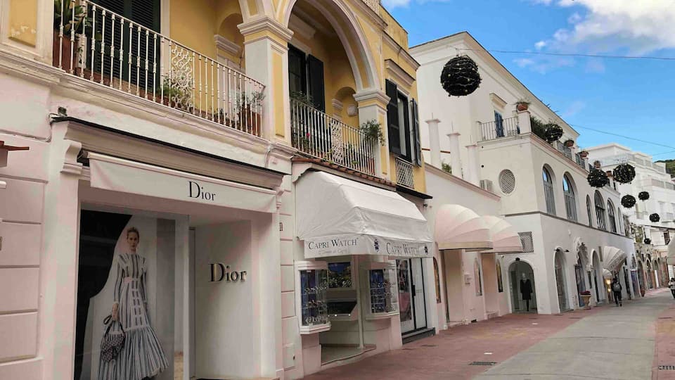 Via Camerelle, high-end fashion street in Capri