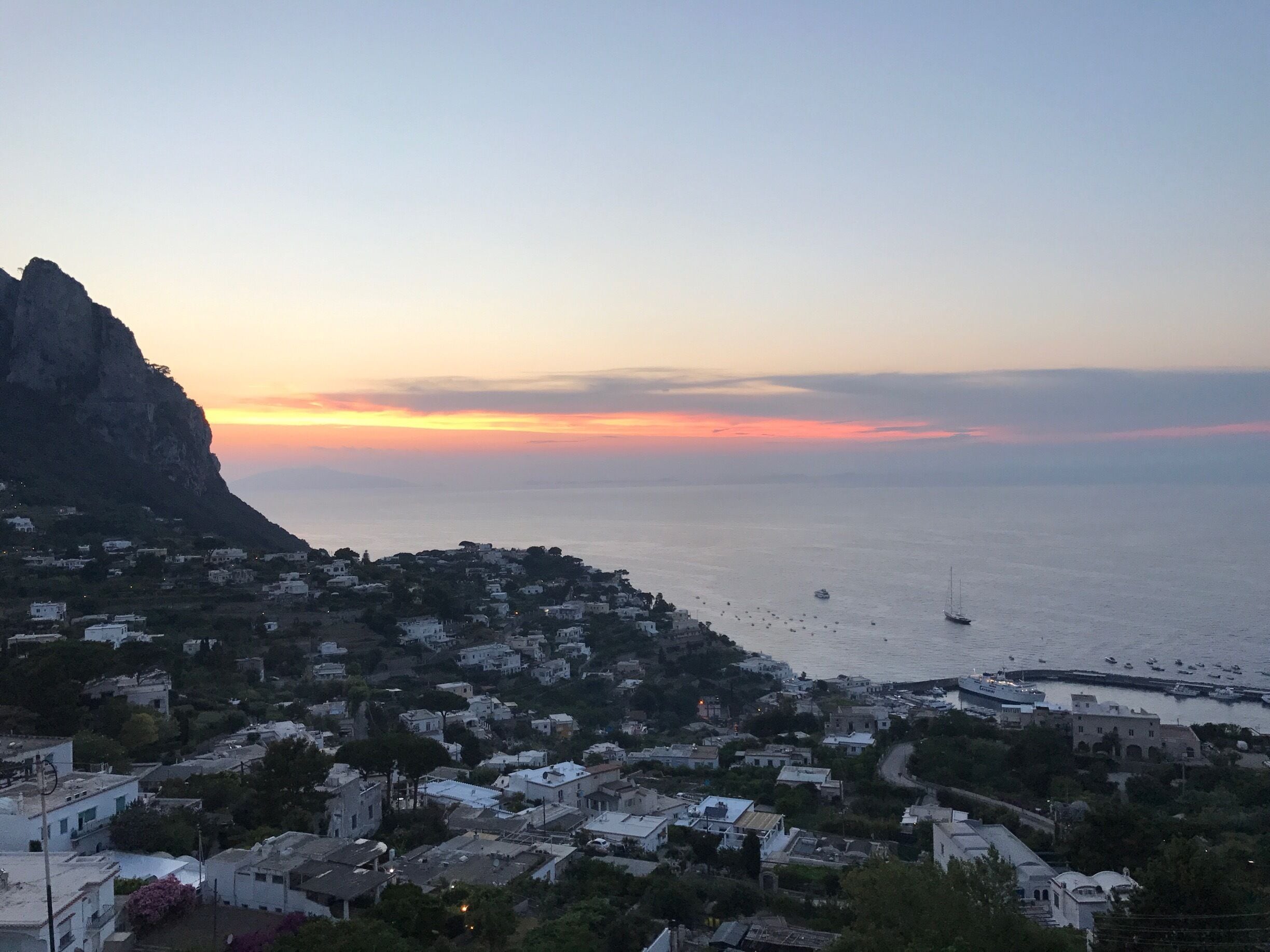 From the top of Capri at sunset 