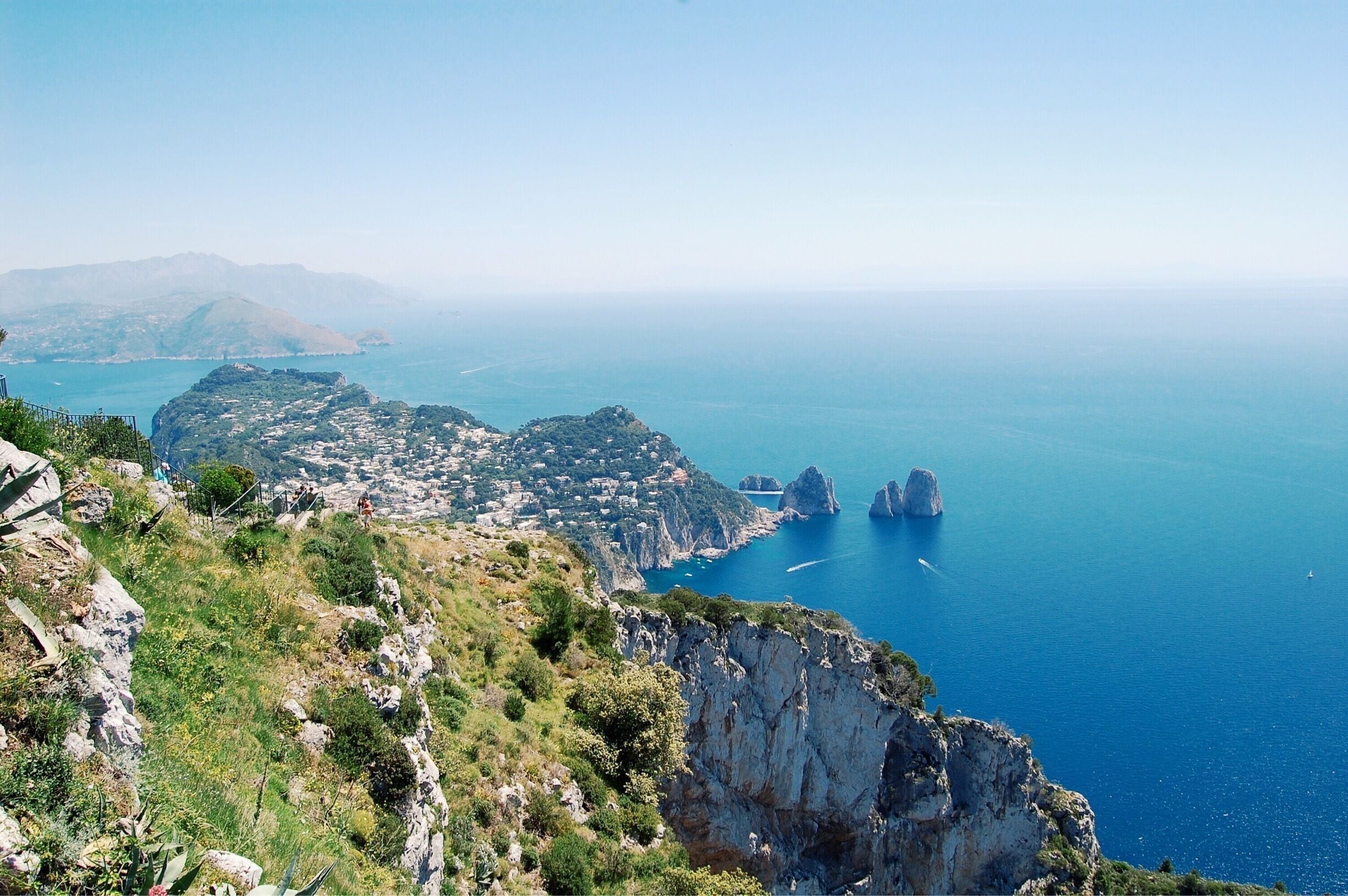 Faraglioni ("stacks") off the isle of Capri. This was taken at the top of Anacapri which you can get to by taking a chairlift (which offers fantastic views of the city!)
