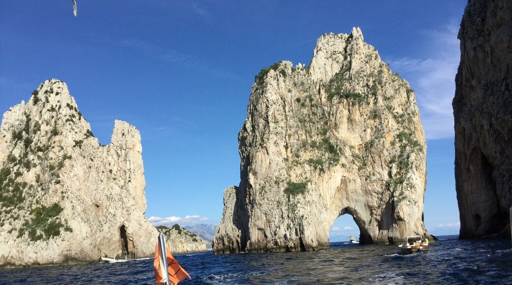 Capri's natural wonders accessed by boat from the Port of Capri.