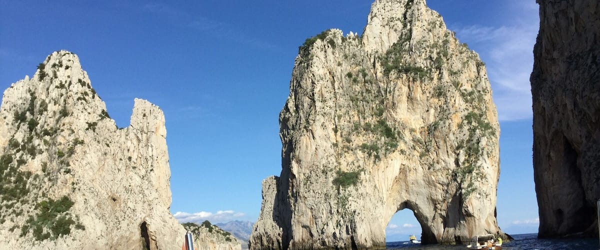 Capri's natural wonders accessed by boat from the Port of Capri.