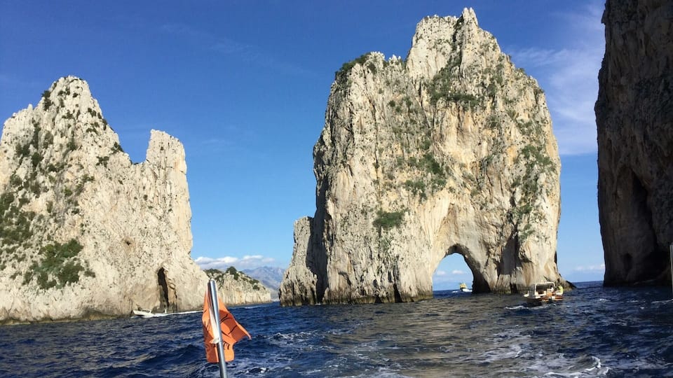 Capri's natural wonders accessed by boat from the Port of Capri.