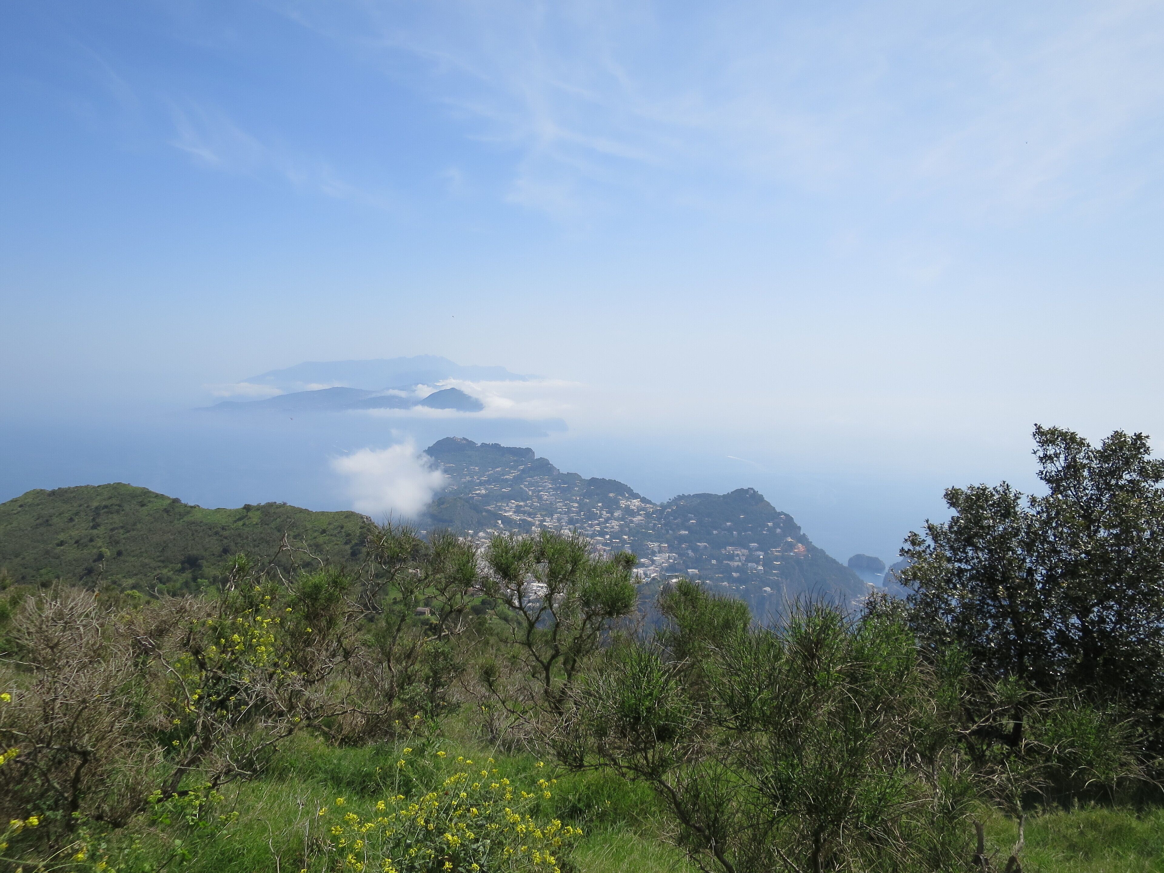 Views at top of the mountain on Capri island