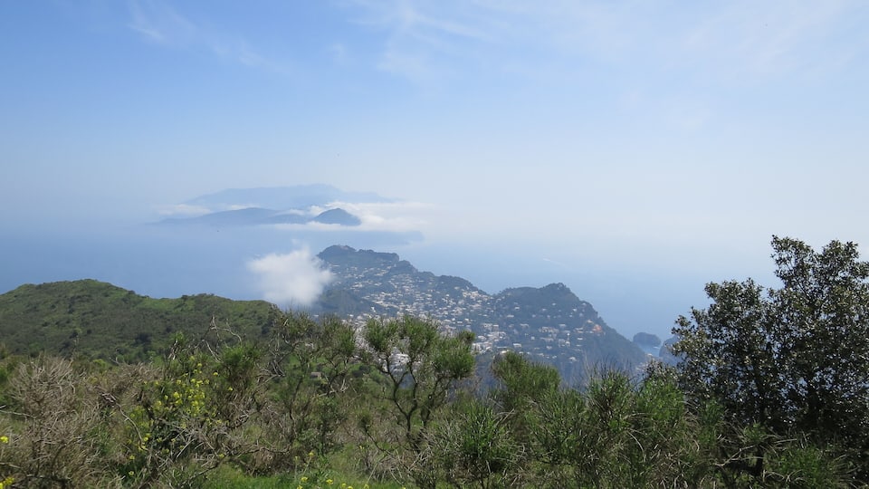Views at top of the mountain on Capri island