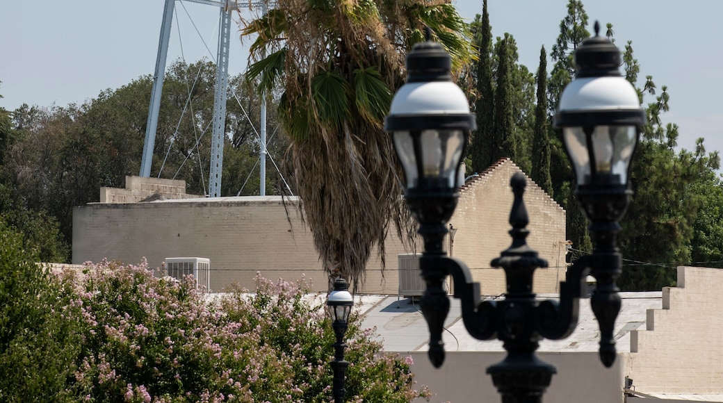 Afternoon sunny city view of the historic water tower of downtown Clovis, California, USA.