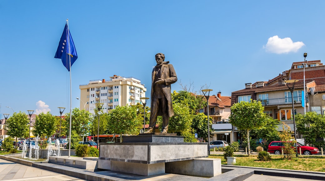 Statue of Ibrahim Rugova in Pristina - Kosovo
