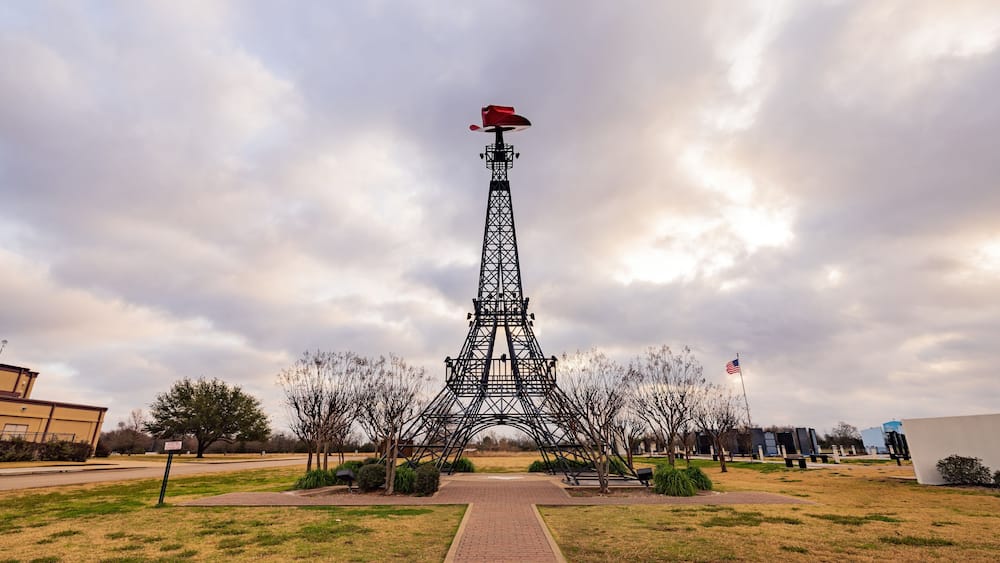 Daytime view of the famous Paris Texas Eiffel Tower