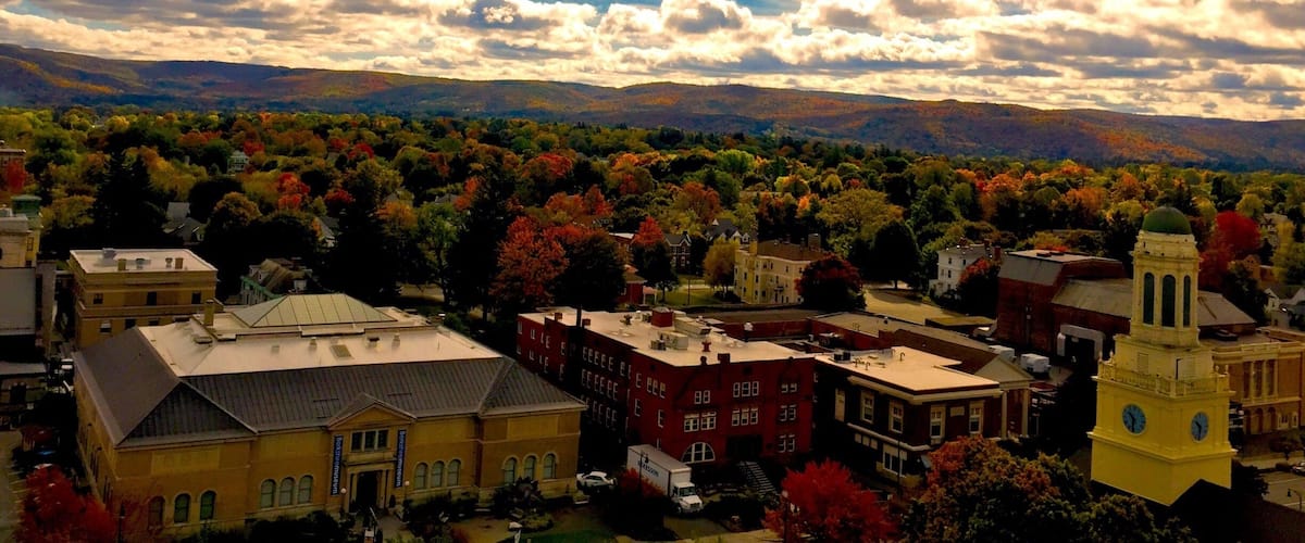 View of peak foliage in the Berkshires.