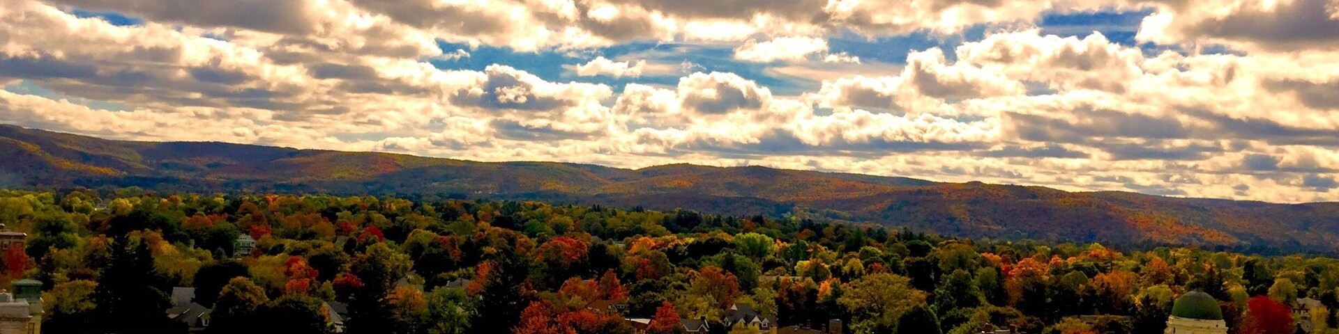 View of peak foliage in the Berkshires.