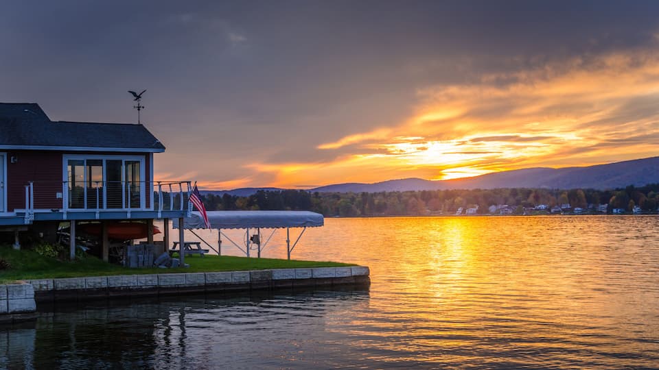Beautiful Sunset over a Lake in Western Massachusetts
