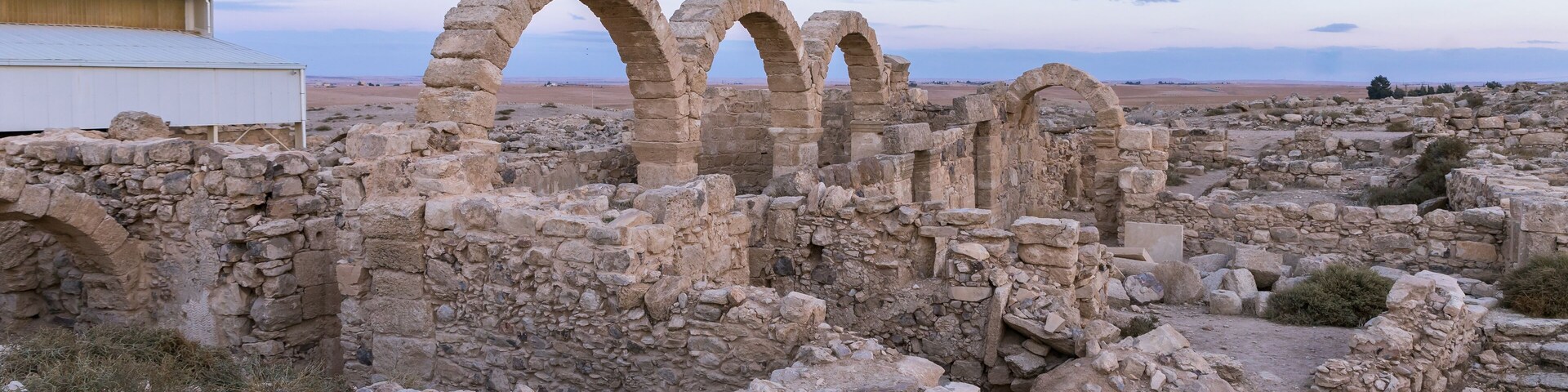 The ruins of Temple on the historical archaeological site Umm ar-Rasas near Madaba city in Jordan