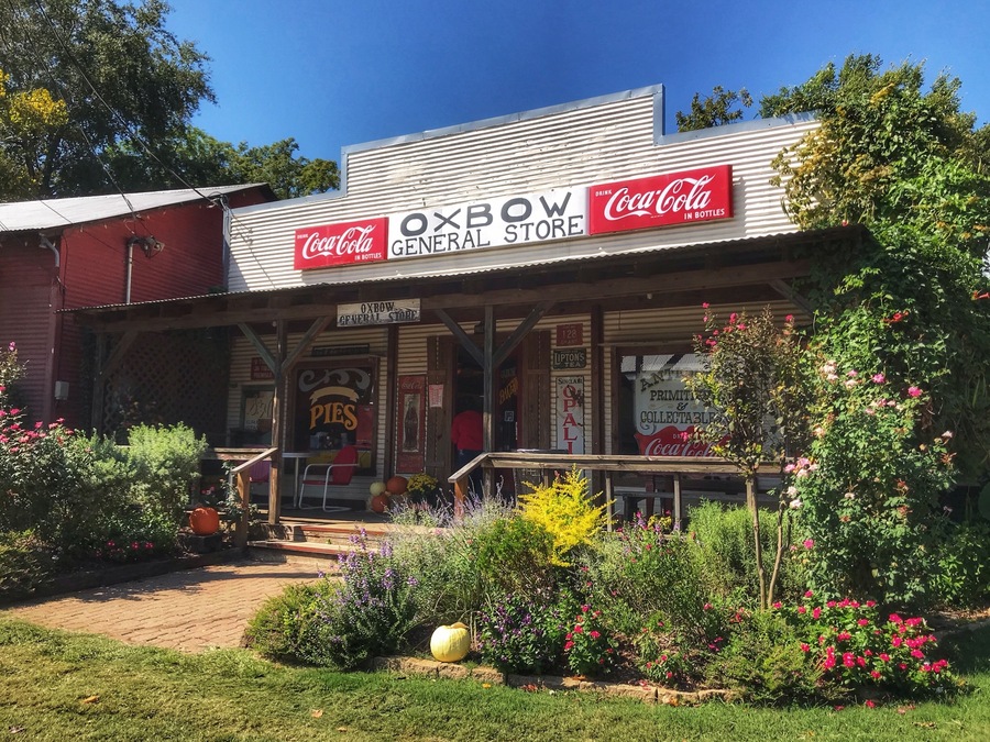 Nestled along the banks of Caddo Creek in Old Town Palestine, Oxbow Bakery is a slice of old-timey heaven that serves a wickedly sinful slice of pie.  Well worth the 350 mile motorcycle ride!