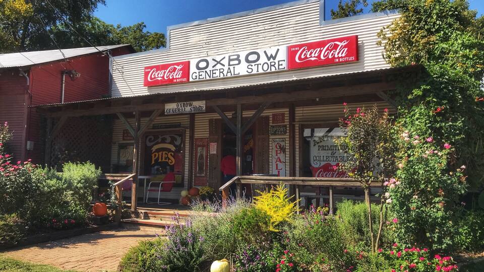 Nestled along the banks of Caddo Creek in Old Town Palestine, Oxbow Bakery is a slice of old-timey heaven that serves a wickedly sinful slice of pie. Well worth the 350 mile motorcycle ride!