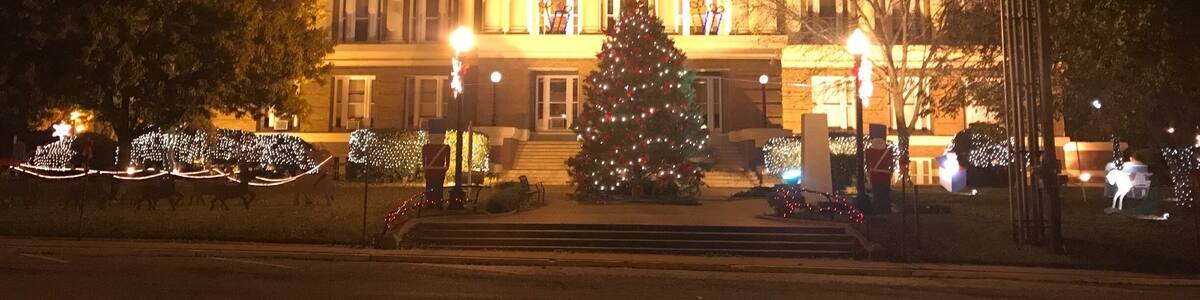 Beautiful picture from downtown Palestine, TX. Anderson County Courthouse.