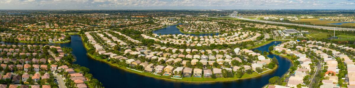 Aerial photo of residential neighborhoods in Pembroke Pines Florida