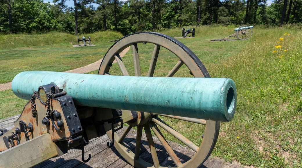 Petersburg, Virginia: Petersburg National Battlefield site of American Civil War Siege of Petersburg. Civil War cannon at Battery 8 of the Dimmock Line. Seized redan made from earthworks.