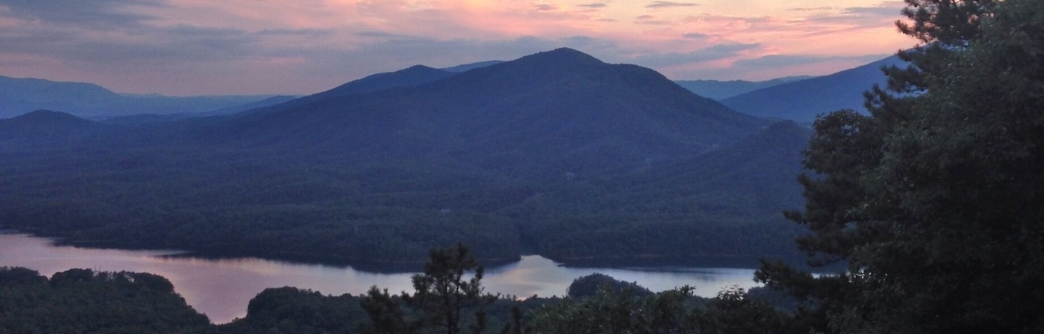 Beautiful view of Carvins Cove and the mountains surrounding. 😍