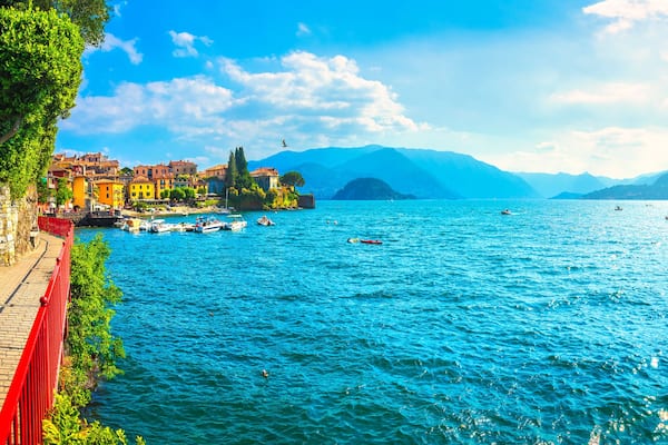 Varenna Walk of Lovers, Como Lake district landscape. Italy, Europe.