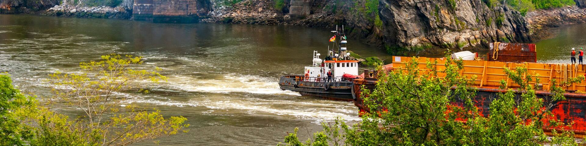 Reversing Falls Road Bridge. over Saint John River in New Brunswick, Canada