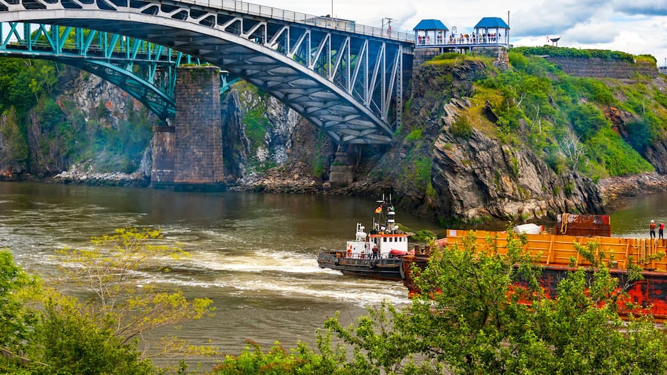 Reversing Falls Road Bridge. over Saint John River in New Brunswick, Canada