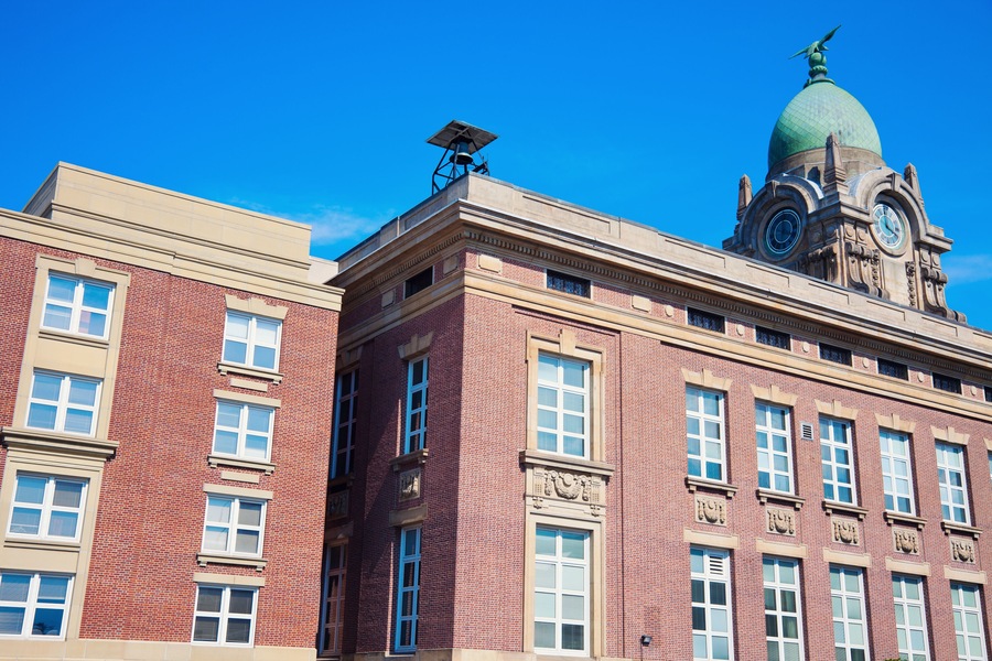 Old courthouse in the center of Painesville, Ohio.