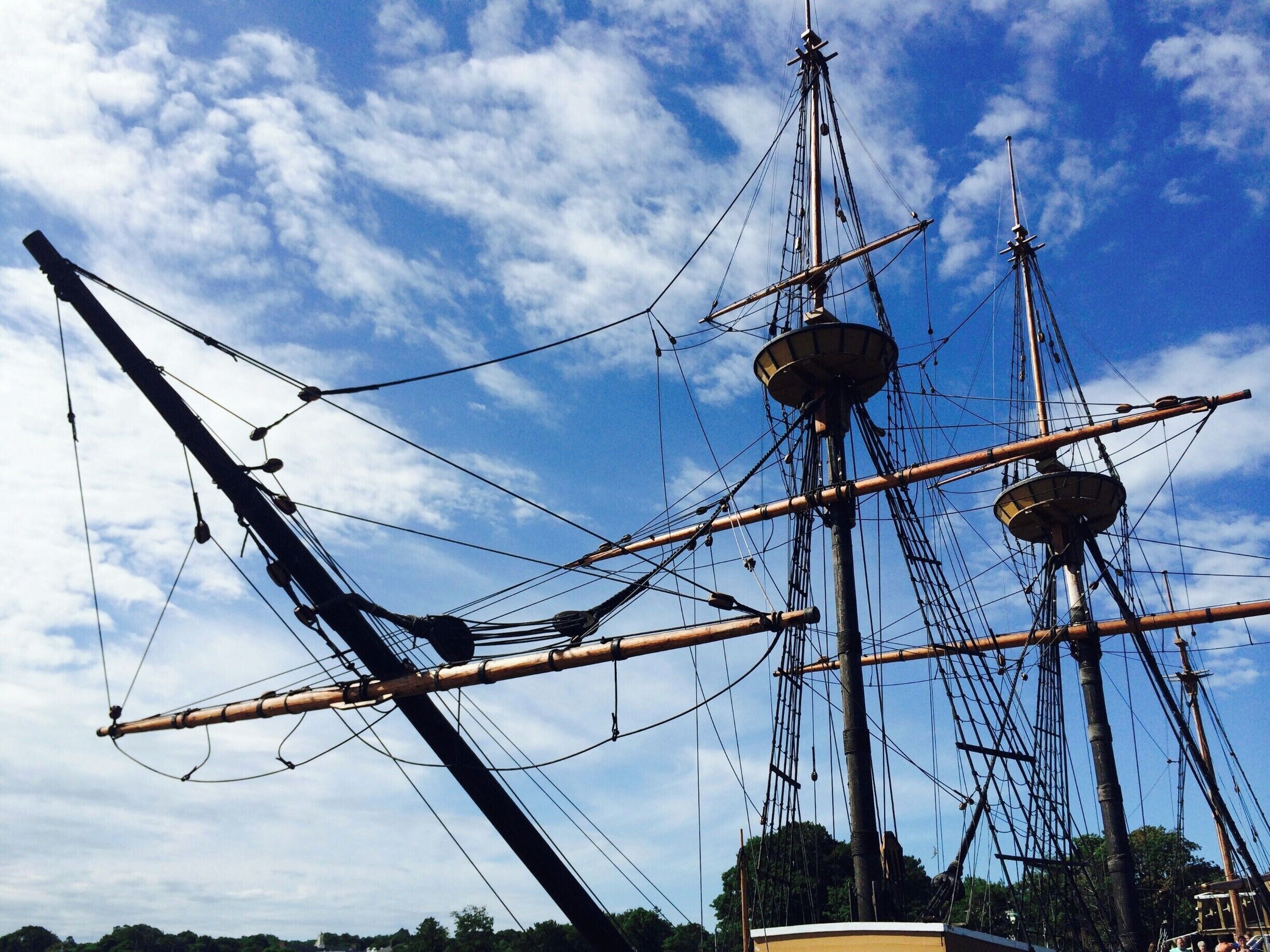 Just gorgeous! Masts of the Mayflower II against a blue sky. Plymouth, MA 