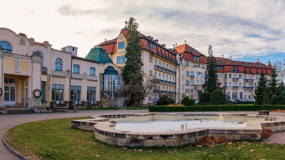 Piestany the Spa Island. Thermal springs with healing water, treatment of the musculoskeletal system, health balneotherapy, peloid, heat therapy. Europe, Slovakia