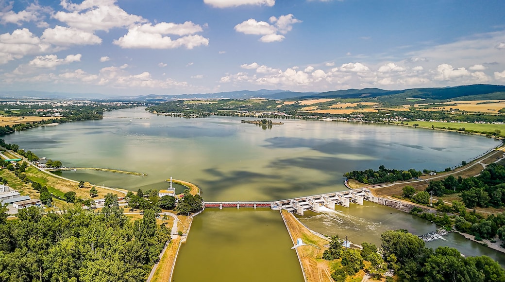 Aerial View over Piešťany, Trnava Region, Slovakia