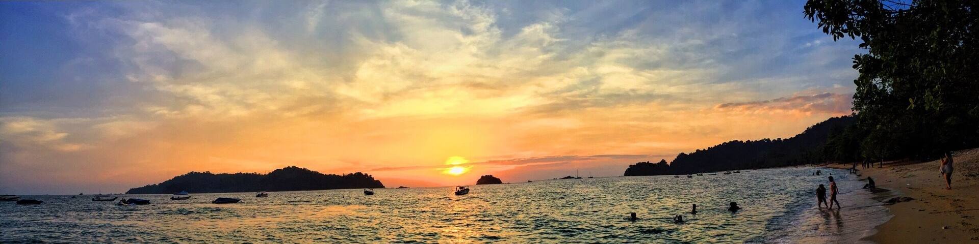 Sunset by teluk bogak pangkor island malaysia