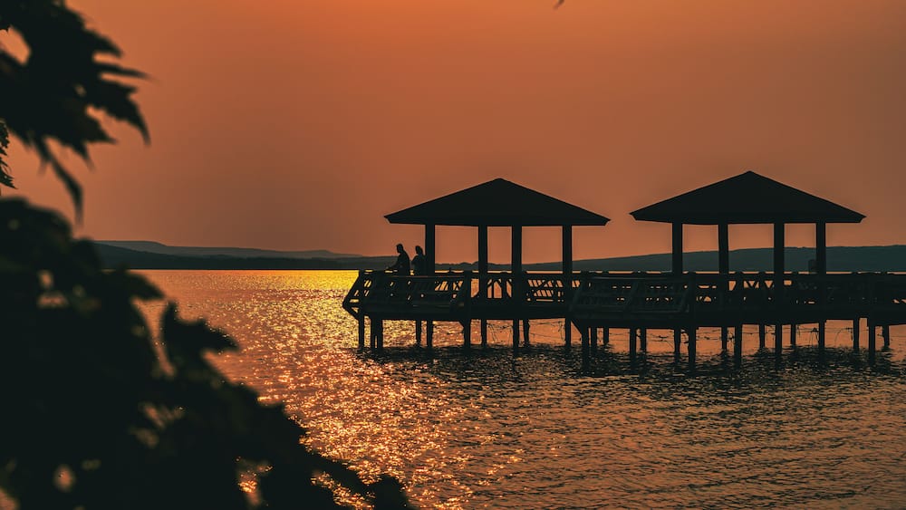 Beautiful sunset over Lake Dardanelle in Arkansas