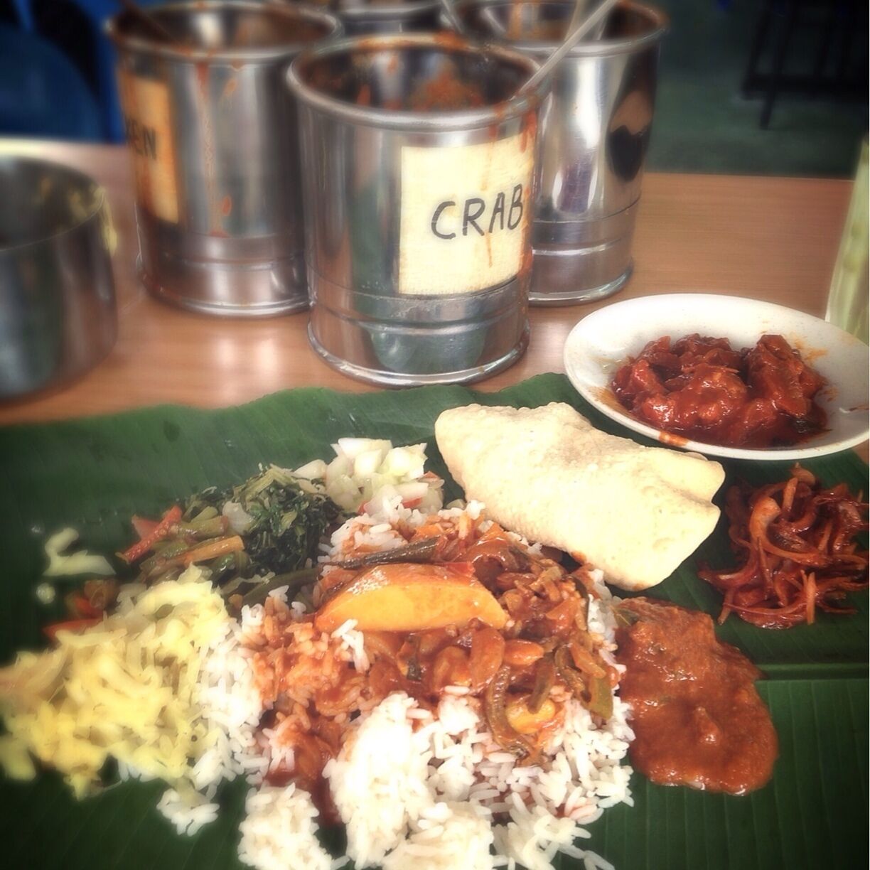 One of the better shops offering banana leaf rice. Check the price on the wall before ordering so you know what you're in for. 