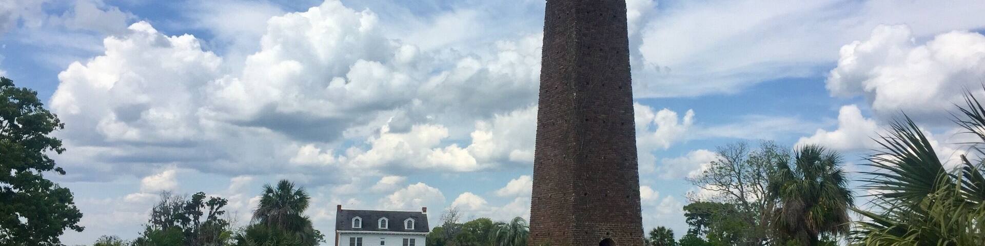Dating to the 1790's this was the home of Major Pierce Butler, an Officer of the American Revolution and one of the men who drafted the US Constitution. It was a thriving rice plantation until the end of the Civil War. . The house that is visible behind the rice mill chimney was built in 1927 by Colonel TL Huston. He was Half owner of the NY Yankees and hosted many professional ball players here, including Babe Ruth. The entire island is now part of the Altamaha Waterfowl Management Area.