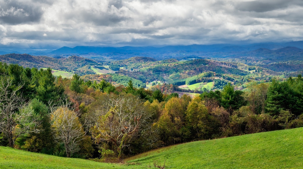 Autumn farms from the Blue Ridge Parkway near West Jefferson