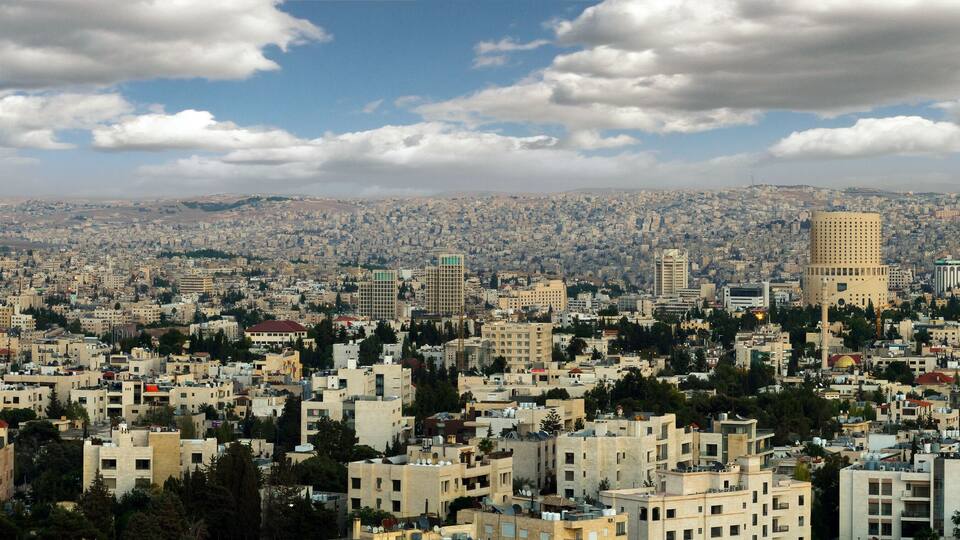 view of modern buildings in Amman the capital of Jordan