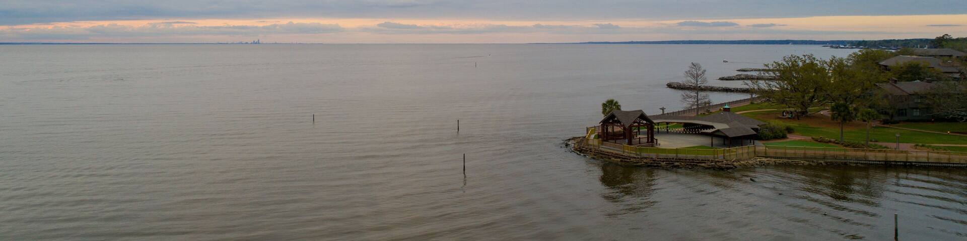 Point Clear at sunset on Mobile Bay