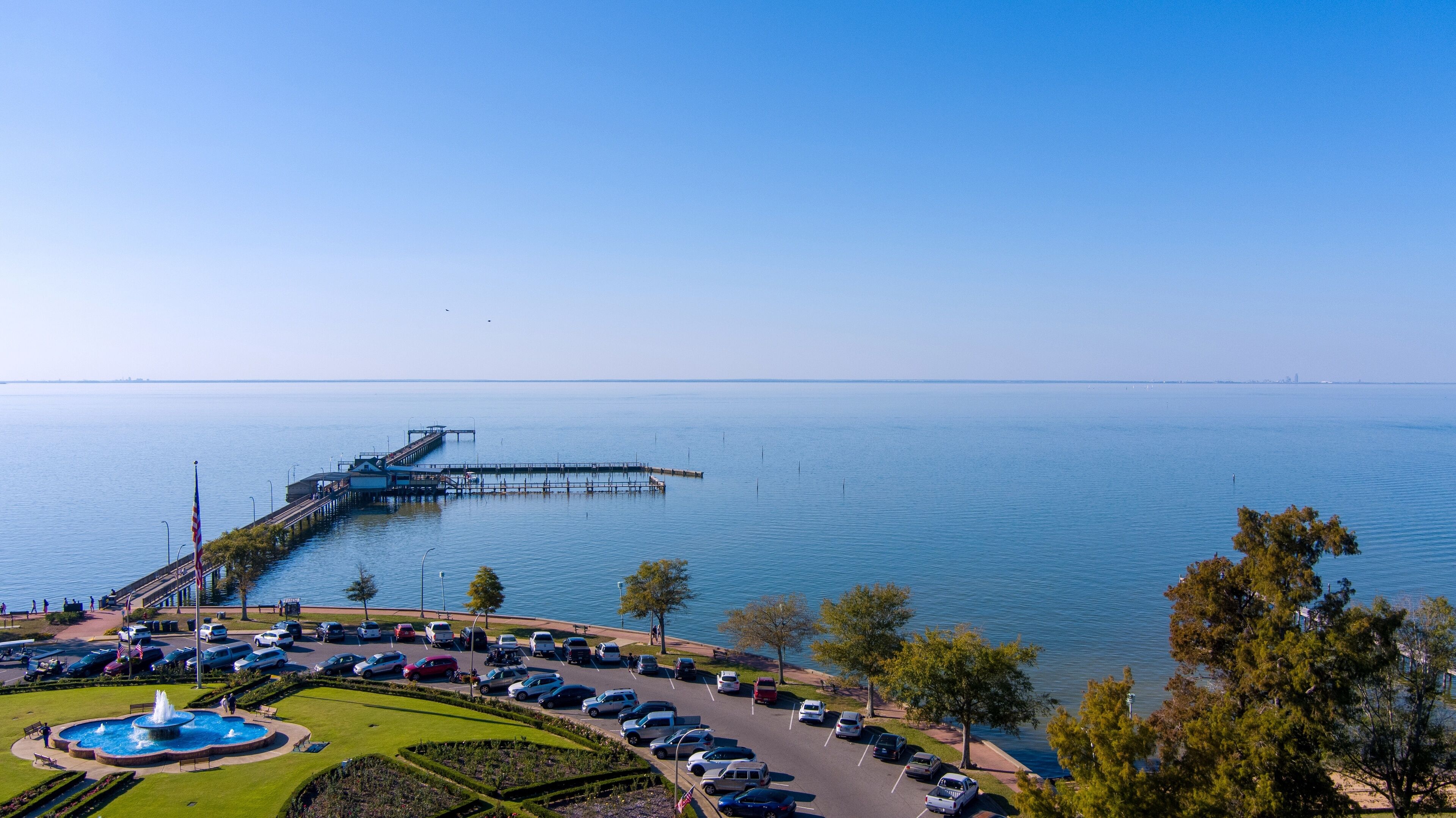 Aerial view of the Fairhope Pier in November