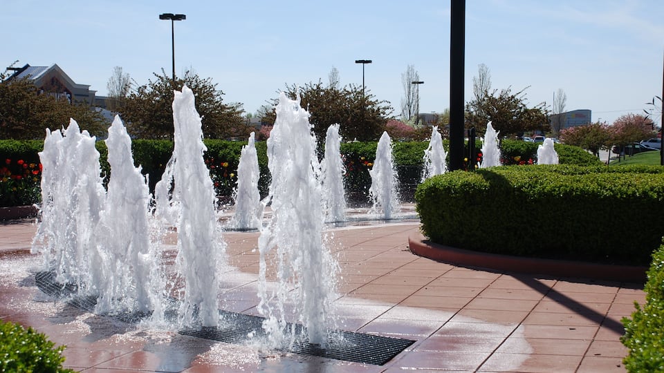 Fountains on a summer day in Chesterfield, MO