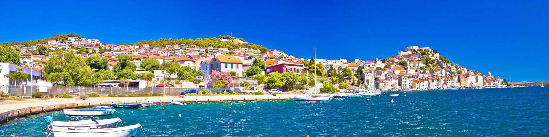 Colorful city of Sibenik panoramic view