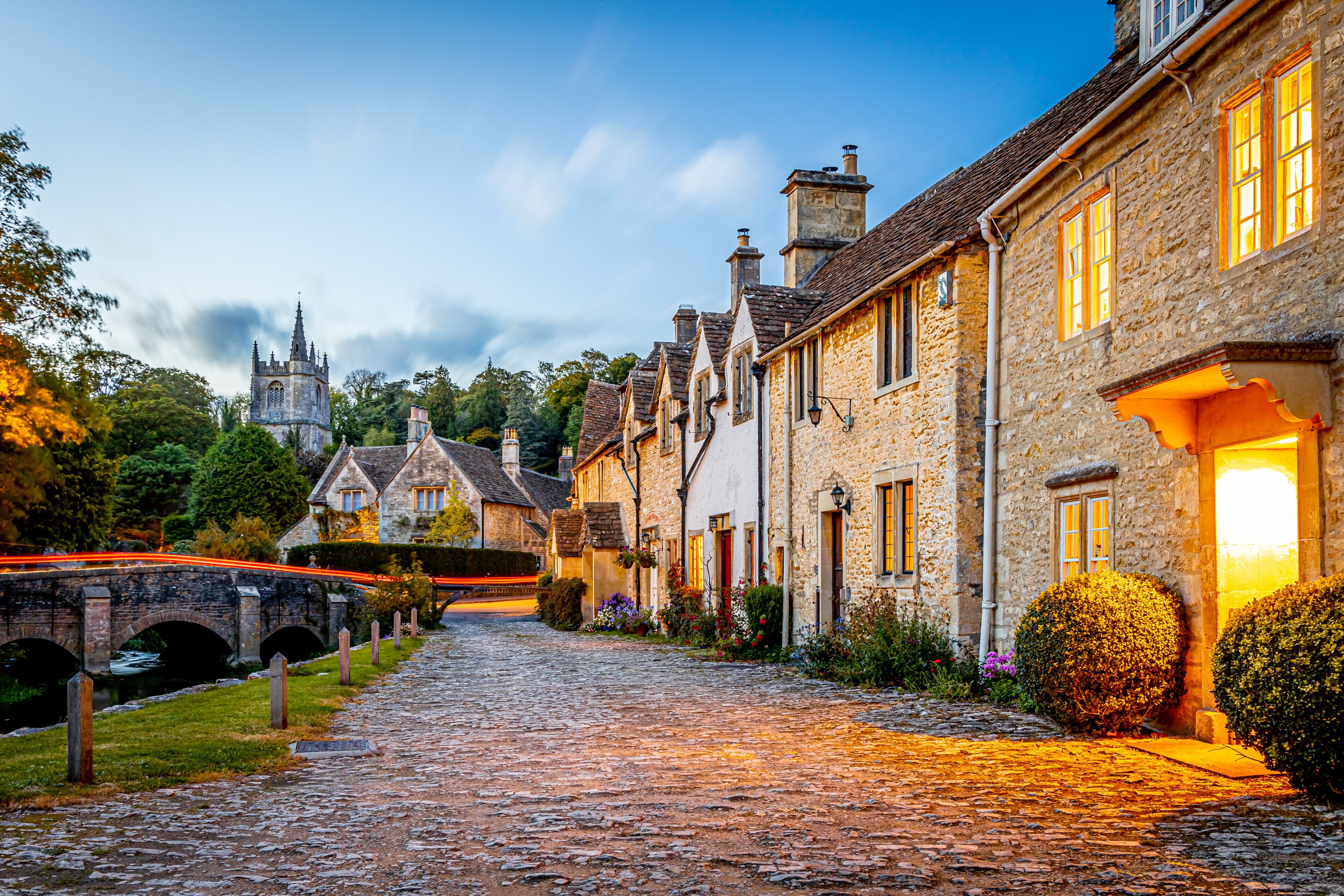 View of Castle Combe village in England