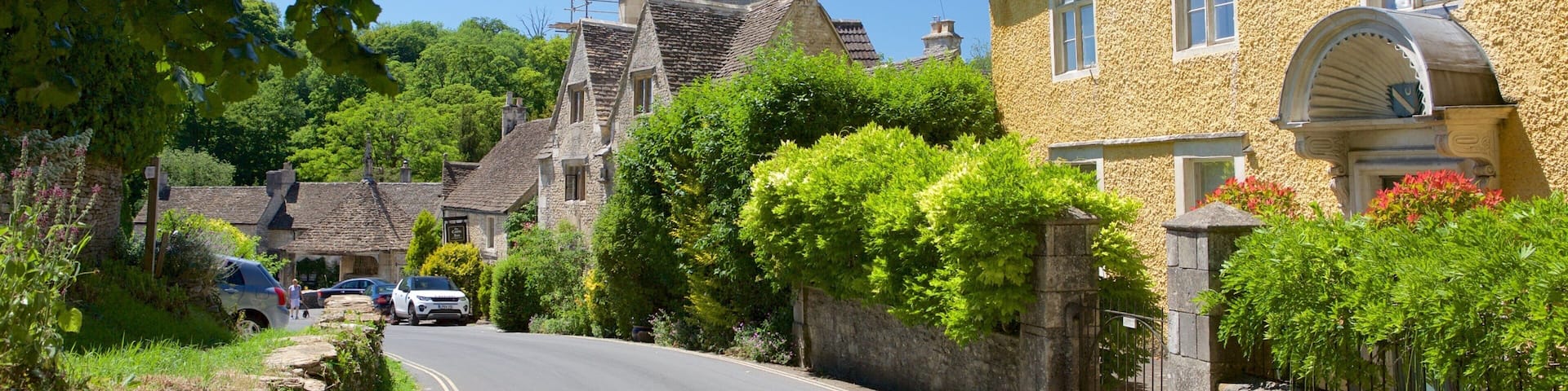 Castle Combe which includes a house, a small town or village and heritage elements