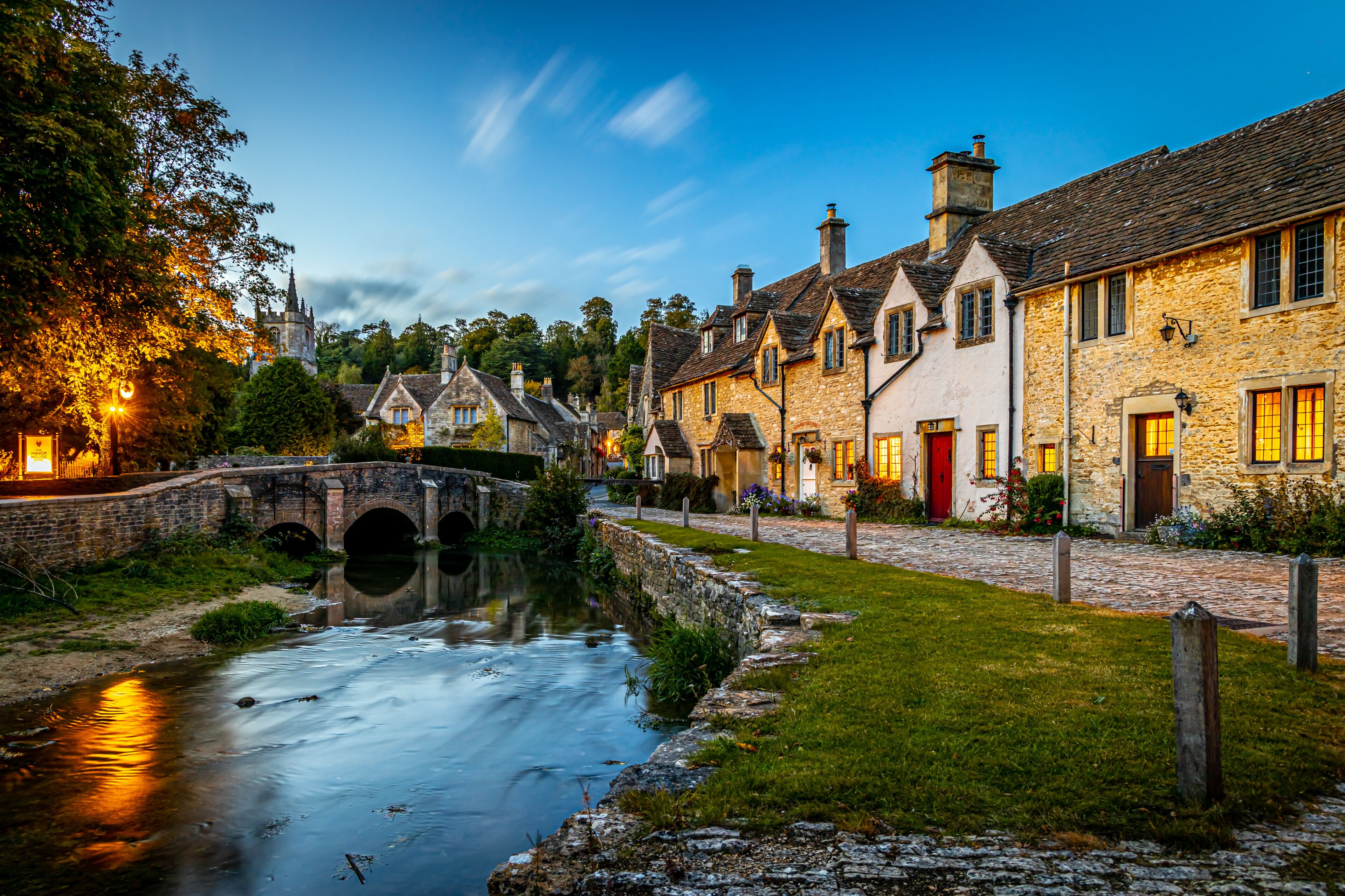 View of Castle Combe village in England