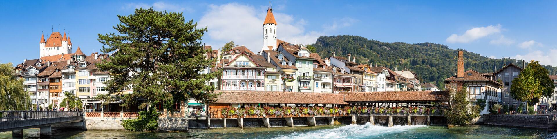 Blick auf die Altstadt von Thun, Schweiz
