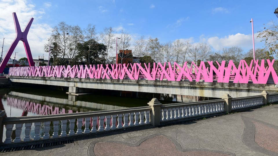 Bridge over the lake in the Center of Xalapa, Veracruz State, Mexico