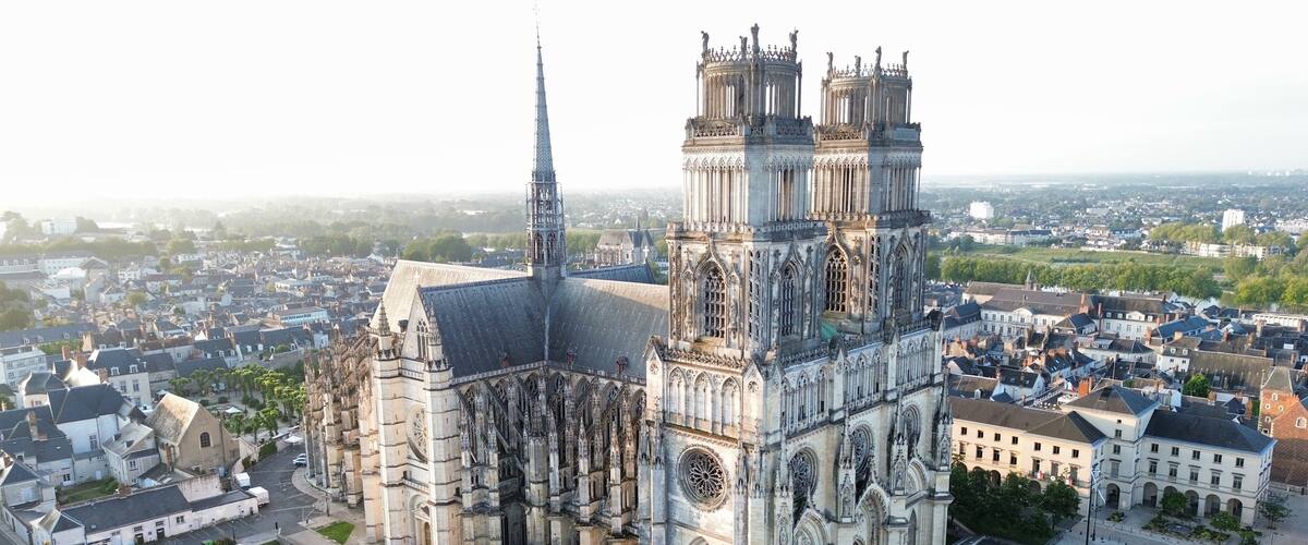 drone photo Cathédrale Sainte-Croix Orléans France europe