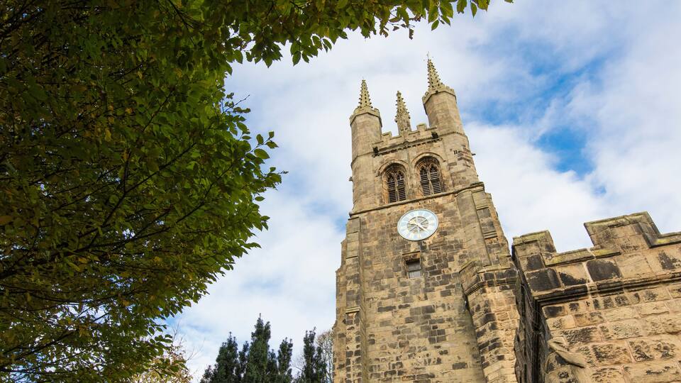 Tideswell, Derbyshire, UK: October 2018: Saintt John the Baptist Church