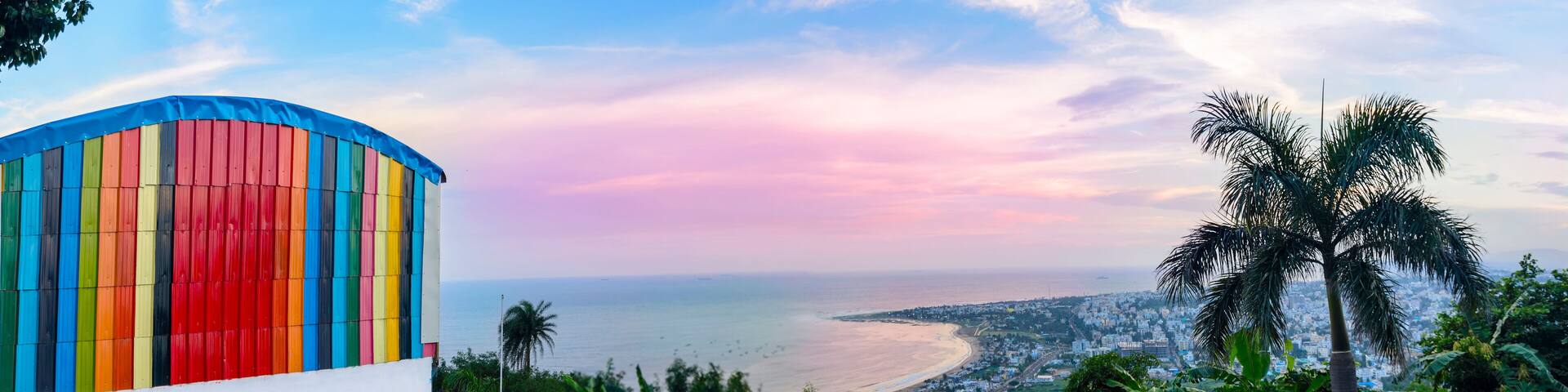 Panoramic View of Kailasagiri Hill overlooking Vizag City and th