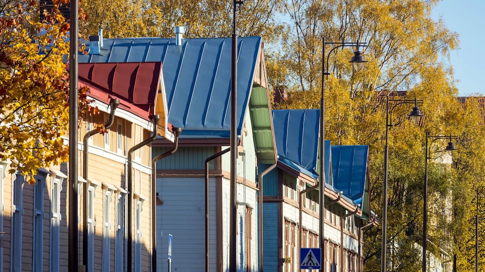 Old houses of the Port Arthur district in Turku, Finland
