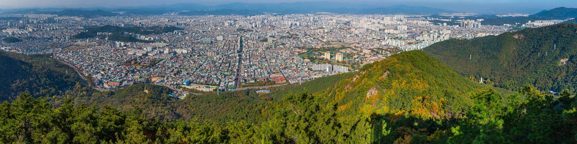 Aerial view of Daegu from Apsan mountain, Republic of Korea